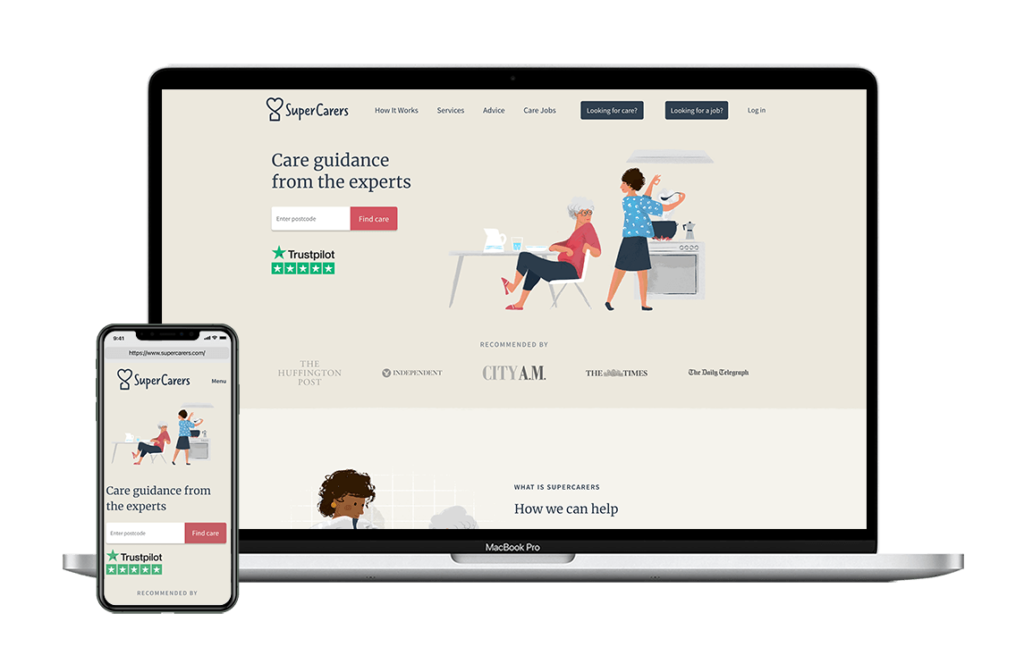 SuperCarers on Desktop and Mobile